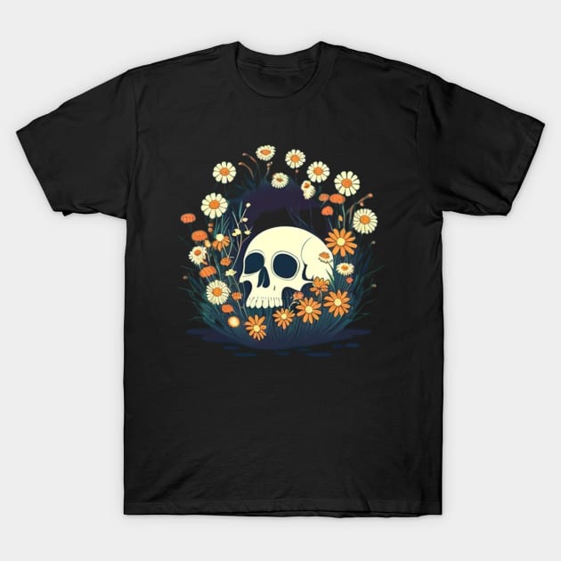 Sunflower skull T-Shirt by Crazy skull